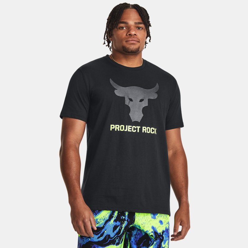 Under Armour Camiseta de manga corta Project Rock Brahma Bull para hombre Negro / Pitch Gris XXL